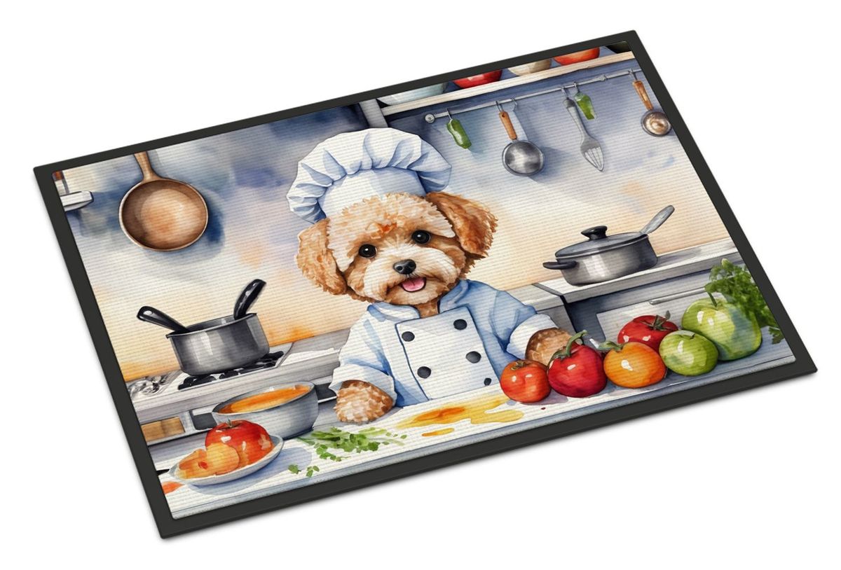 Maltipoo The Chef Doormat Front Door Mat Indoor Outdoor Rugs For Entryway, Non Slip Washable Low Pile, 24H X 36W_maomaolike.com