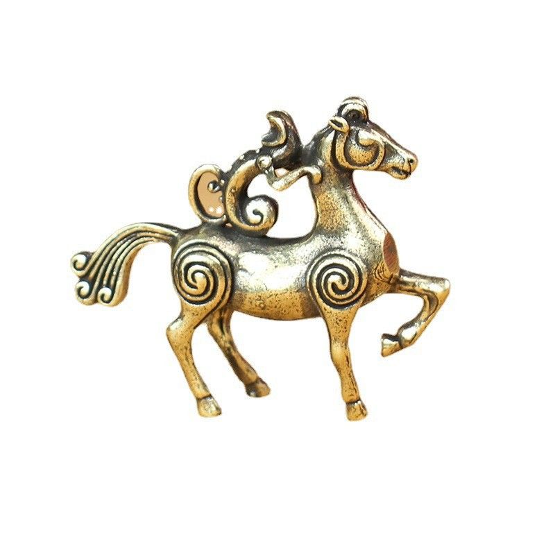 Chinese Style Metal Solid Antique Horse Animal Ornament Desktop Tea Pet Office Stall Decoration New Product_maomaolike.com