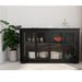 Kitchen Storage Cabinet With Glass Door - Black_maomaolike.com