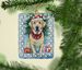 Yellow Labrador Retriever Christmas Porcelain Ornament Christmas Tree Hanging Decorations For Home Christmas Holiday, Rectangle, Gift, Multicolor_maomaolike.com