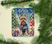 Yorkshire Terrier Yorkie Christmas Reindeer Porcelain Ornament Christmas Tree Hanging Decorations For Home Christmas Holiday, Rectangle, Gift, Multicolor_maomaolike.com