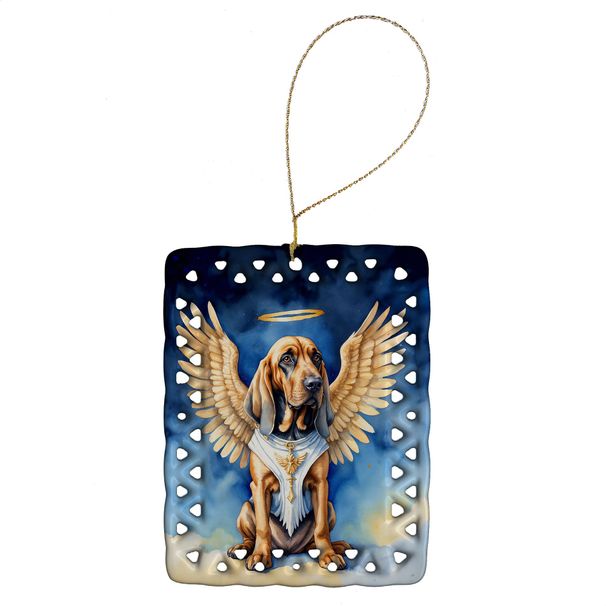 Bloodhound My Angel Porcelain Ornament Christmas Tree Hanging Decorations For Home Christmas Holiday, Rectangle, Gift, Multicolor_maomaolike.com