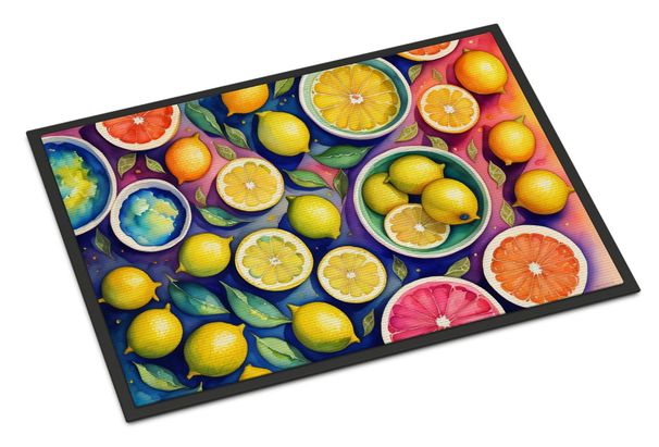 Colorful Lemons Doormat Front Door Mat Indoor Outdoor Rugs For Entryway, Non Slip Washable Low Pile, 24H X 36W_maomaolike.com