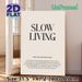 Slow Living Themed Painting Poster, Minimalist Typographic Poster, Mindful Life Concept Decor, Suitable For Bedroom, Living Room And Meditation Space_maomaolike.com