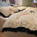 Wholesale French Style Corduroy Four-Piece Autumn Winter Thickened Double-Sided Jacquard Milk Velvet Warm Coral Fleece 4-Piece Set_maomaolike.com