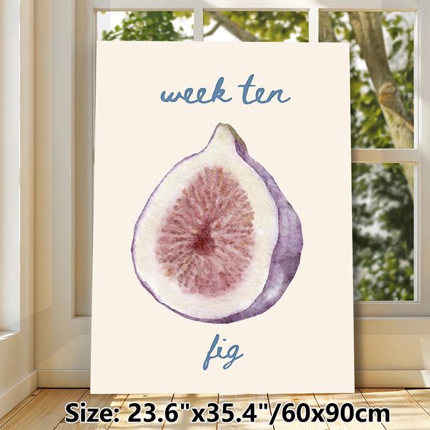 Fig Themed Painting Poster, Soft Watercolor Half-cut Fig Poster, Gentle Natural Fruit Artwork Ideal For Kitchen And Dining Room Wall Decor_maomaolike.com