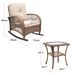 3Pcs Outdoor Patio Wicker Rocking Porch Chair With Waterproof Cushions,Khaki_maomaolike.com