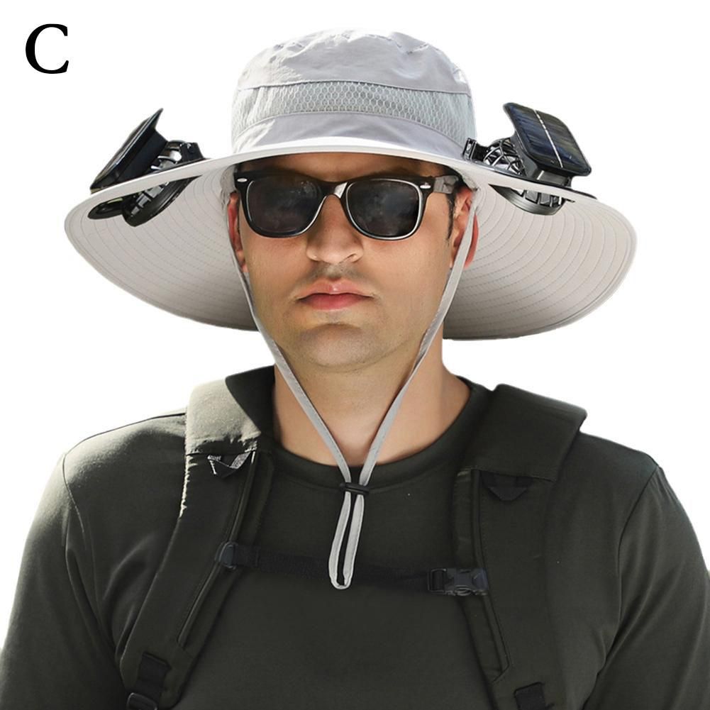 Hot Sale Solar Fisherman Outdoor Big Brim Sunscreen Quick-dry Fishing Hats Men Rechargeable Large Wind Mute Cap Sun Hat With Fan_maomaolike.com