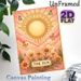 The Sun Tarot Themed Painting Poster, Soft Pastel Vintage Style Poster, Warm Whimsical Design Featuring Sun, Flowers And Butterflies, Ideal For_maomaolike.com
