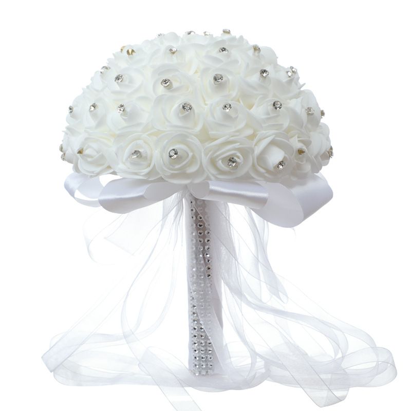Festive & Party Supplies White Diamond Bridal Bouquet Simulation Pe Foam Flower Wedding Photography Props_maomaolike.com