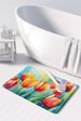 Tulips In Watercolor Memory Foam Kitchen Mat Machine Washable Anti-Fatigue Mat Cushion Comfort Bath Mat Or Kitchen Rug_maomaolike.com