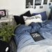 Once Upon A Time Ins Simple Gradient Blue Four-Piece Twill Sheet Bed Skirt Bedding 4-Piece Set_maomaolike.com