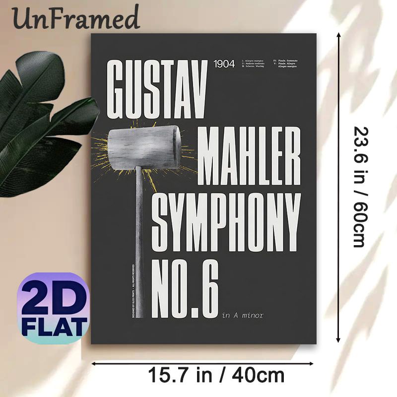 Gustav Mahler Symphony No.6 Painting Poster, Minimalist Dark-toned Vintage Music-themed Poster, Stylish Classical Music Decor Ideal For Living Room_maomaolike.com