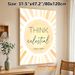 Sun & Inspirational Quote Painting Poster, Soft Watercolor Sunburst Design Poster, Uplifting "Think Celestial" Print Ideal For Living Room, Office_maomaolike.com
