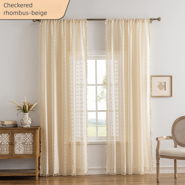 Modern Minimalist Hollow-out Curtains For Living Bedroom, Dining Room, Balcony, Bay Window, In Stock, Wholesale From_maomaolike.com