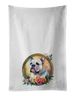 English Bulldog And Flowers Kitchen Towel Set Of 2 White Dish Towels Decorative Bathroom Hand Towel For Hand, Face, Hair, Yoga, Tea, Dishcloth, 19 X 28", White_maomaolike.com