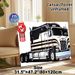 Heavy-duty Truck Painting Poster, Sleek Stylized Black-White-Gold Detailed Truck Art Poster, Eye-catching Vehicle Wall Decor Suitable For Garage, Man_maomaolike.com