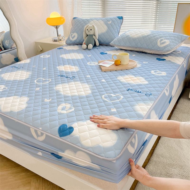 Quilted Thickened Sheet Single Piece Bed Cover Non-Slip Fixed Dustproof Full Wrap Protector For Simmons Mattress_maomaolike.com