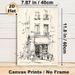 Vintage Building Sketch Painting Poster, Minimalist Hand-drawn Ink Street-side Building Poster, Artistic Sketch Design Adds Refined Charm, Ideal For_maomaolike.com