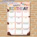 Birthday Tracker Painting Poster, Colorful Playful Hand-drawn Style Poster, Functional Design To Record Monthly Birthdays, Suitable For Office, Home_maomaolike.com