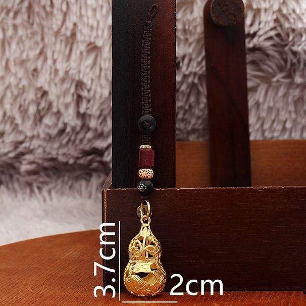 Original Color Hollow Double Fish Gourd Keychain Car Key Pendant Ring Street Stall Hot Sale Wholesale Unisex_maomaolike.com
