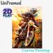Motocross Themed Painting Poster, Vibrant Splash-art Style Sunlit Dirt Bike Rider Poster, Dynamic Energetic Decor Ideal For Garage, Living Room, Man_maomaolike.com