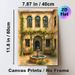 Mediterranean Courtyard Painting Poster, Soft Watercolor Style Charming Courtyard With Fountain & Vine Pergola Poster, Warm Tranquil Decor Ideal For_maomaolike.com