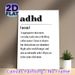 ADHD Definition Painting Poster, Witty Typographic Text Poster, Humorous Relatable Description Ideal For Home Office, Bedroom_maomaolike.com