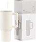 40 Oz Tumbler With Handle, Reusable Insulated Cup With Lid And Straw, Stainless Steel Water Bottle, Travel Mug For Cold And Hot (White)_maomaolike.com