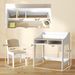 Kids Desk And Chair Set With Storage And Shelves, For Bedroom & Study Room, Gift For 3-8 Years Old, Natural Wood_maomaolike.com