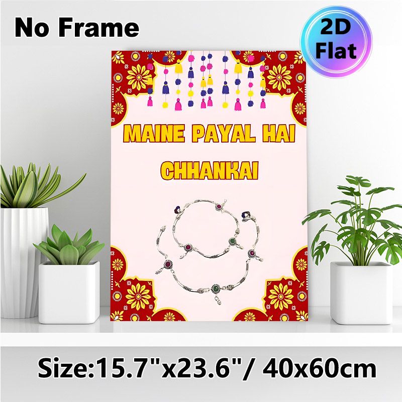 Indian Payal Themed Painting Poster, Vibrant Ethnic Traditional Decorative Poster, Cultural Festive Design Ideal For Home And Festival Celebration_maomaolike.com