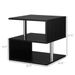 20" Modern End Table, Accent Side Table, S-Shaped Coffee Table With Storage Shelf And Steel Poles, Black_maomaolike.com