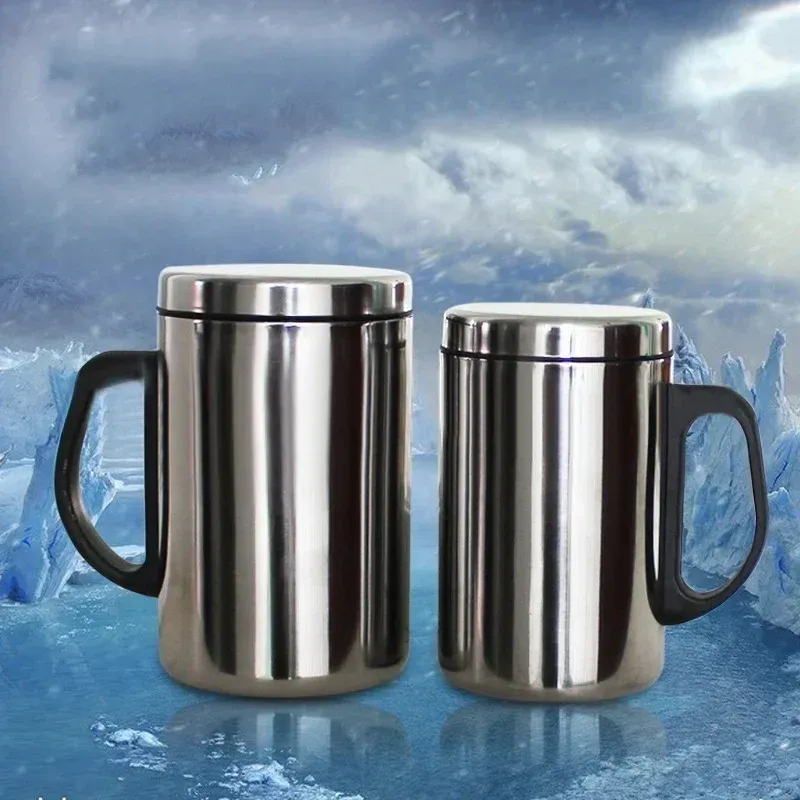 350/500ml Double Wall Anti Scalding Coffee Mug Insulated Portable Stainless Drink Cup Drinking Steel Polishing Beer Tea_maomaolike.com