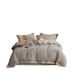 2 Soft Minimalist Style Cotton Linen Jacquard Four-Piece Set Exquisite Embroidery Skin-Friendly Breathable Bedding Home Textile_maomaolike.com