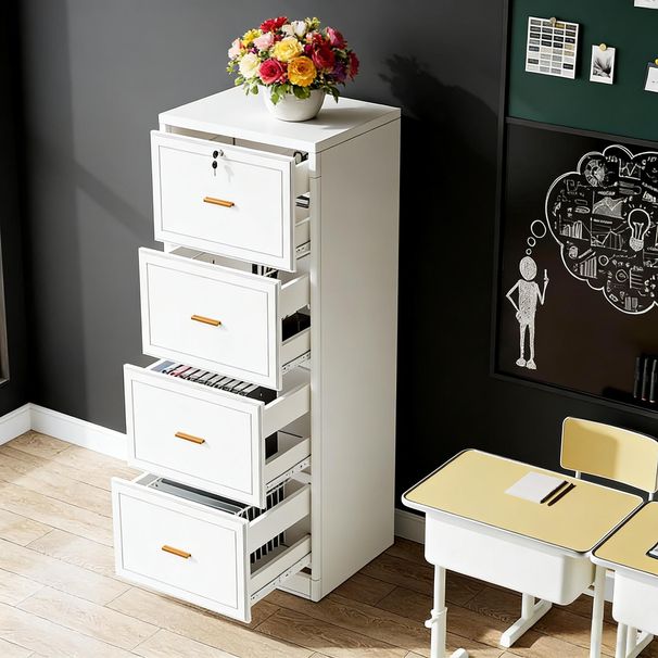 File Cabinet, Vertical Filing Cabinet With 4 Storage Drawers_maomaolike.com