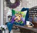 Lakeland Terrier King Of Mardi Gras Throw Pillow Machine Washable, Indoor Outdoor Decorative Pillow For Couch, Bed Or Patio, 18Hx18W_maomaolike.com