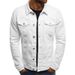 Men's Casual Solid Color Jacket Cardigan Button Cargo Jacket_maomaolike.com