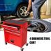 4 DRAWERS MULTIFUNCTIONAL RED TOOL CART WITH WHEELS_maomaolike.com