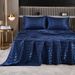 Striped Silky Satin Bed Sheet Three Piece Set_maomaolike.com