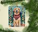 Golden Retriever Christmas Porcelain Ornament Christmas Tree Hanging Decorations For Home Christmas Holiday, Rectangle, Gift, Multicolor_maomaolike.com