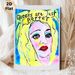 Stylized Portrait Painting Poster, Vibrant Bold Hand-painted Face Poster, Eye-catching Colorful Artistic Decor For Bedroom And Living Room Wall_maomaolike.com