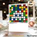 Colorful Cube Grid Painting Poster, Vibrant Geometric Color-blocked Poster, Museum-inspired Artistic Decor Ideal For Home, Office And Art Display_maomaolike.com