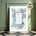 Floral Script Painting Poster, Teal Line-Art Lotus & Leaf Border Poster, Refined Decorative Artwork Ideal For Home Or Tranquil Indoor Spaces_maomaolike.com