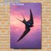 Swallow Themed Painting Poster, Realistic Detailed Swallow Flying In Vibrant Pink-Purple Sky Poster, Elegant Bird Artwork, Ideal For Living Room_maomaolike.com