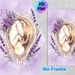 Fetus & Floral Themed Painting Poster, Soft Watercolor Style Poster, Delicate Fetus In Heart-shaped Frame Surrounded By Purple Lavender And Roses_maomaolike.com
