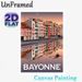 Bayonne Riverside Cityscape Painting Poster, Vintage Pastel-hued Town With Water Reflection Poster, Tranquil Urban Scenery Ideal For Living Room_maomaolike.com