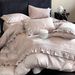French Romantic 100-Count Long-Staple Cotton Four-Piece Set Jacquard Bright Red Wedding Duvet Cover Bed Sheet Bedding_maomaolike.com