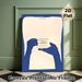 Coffee Cup & Hands Themed Painting Poster, Minimalist Blue & Beige Stylized Graphic Poster, Warm Inspirational Decor Idea For Home Office, Living Room_maomaolike.com