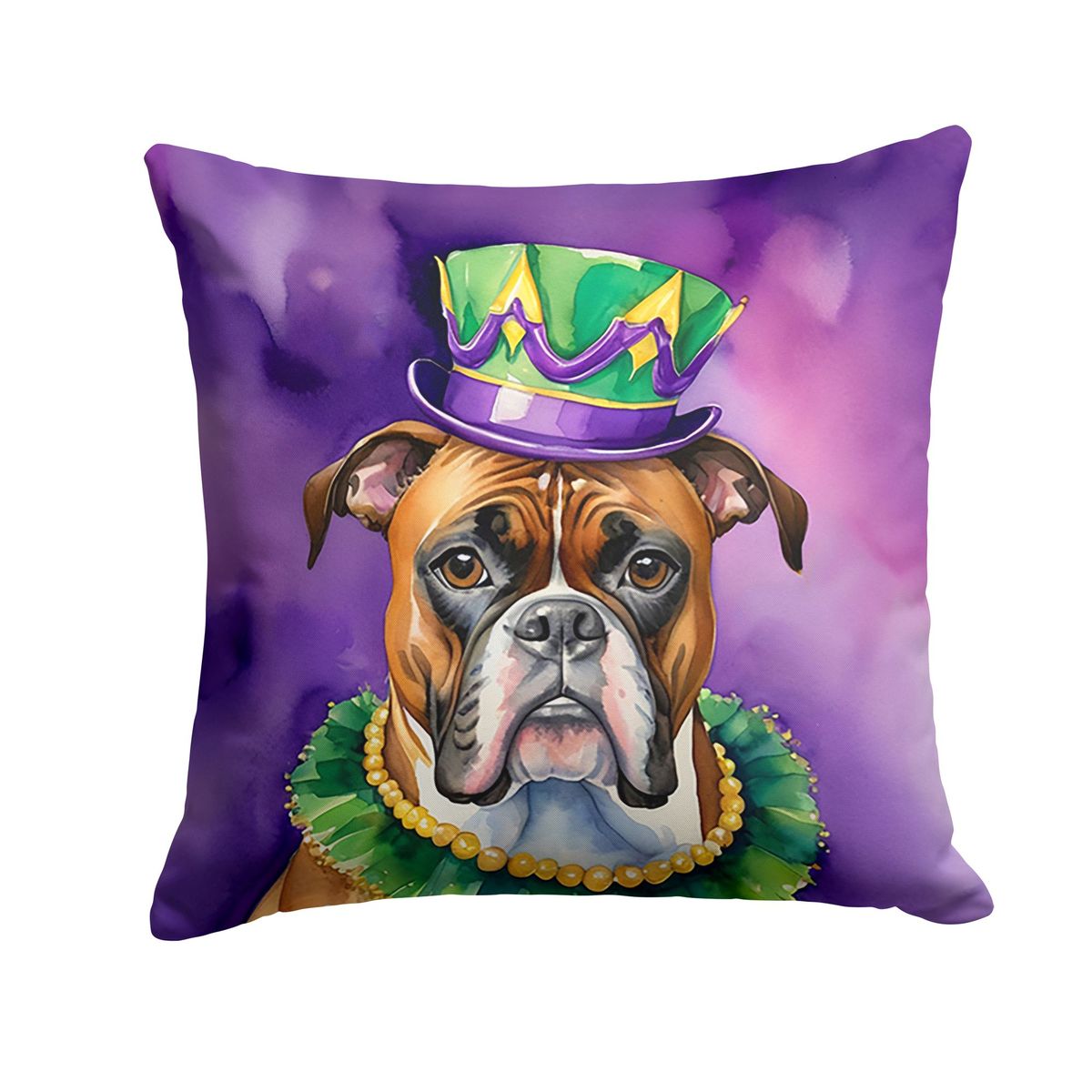 Boxer King Of Mardi Gras Throw Pillow Machine Washable, Indoor Outdoor Decorative Pillow For Couch, Bed Or Patio, 18Hx18W_maomaolike.com