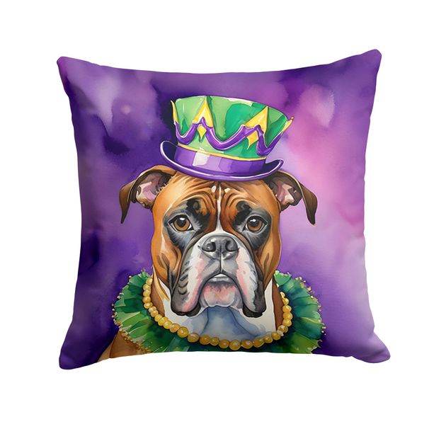 Boxer King Of Mardi Gras Throw Pillow Machine Washable, Indoor Outdoor Decorative Pillow For Couch, Bed Or Patio, 18Hx18W_maomaolike.com